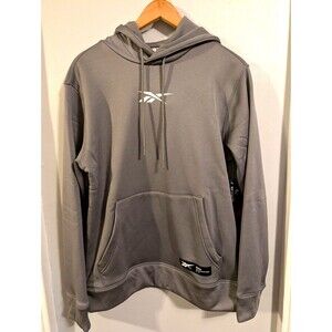 Reebok Quantam Fleece Lined Poly Hoodie Mens Size SMALL#46283-A2 NWT GRAY
